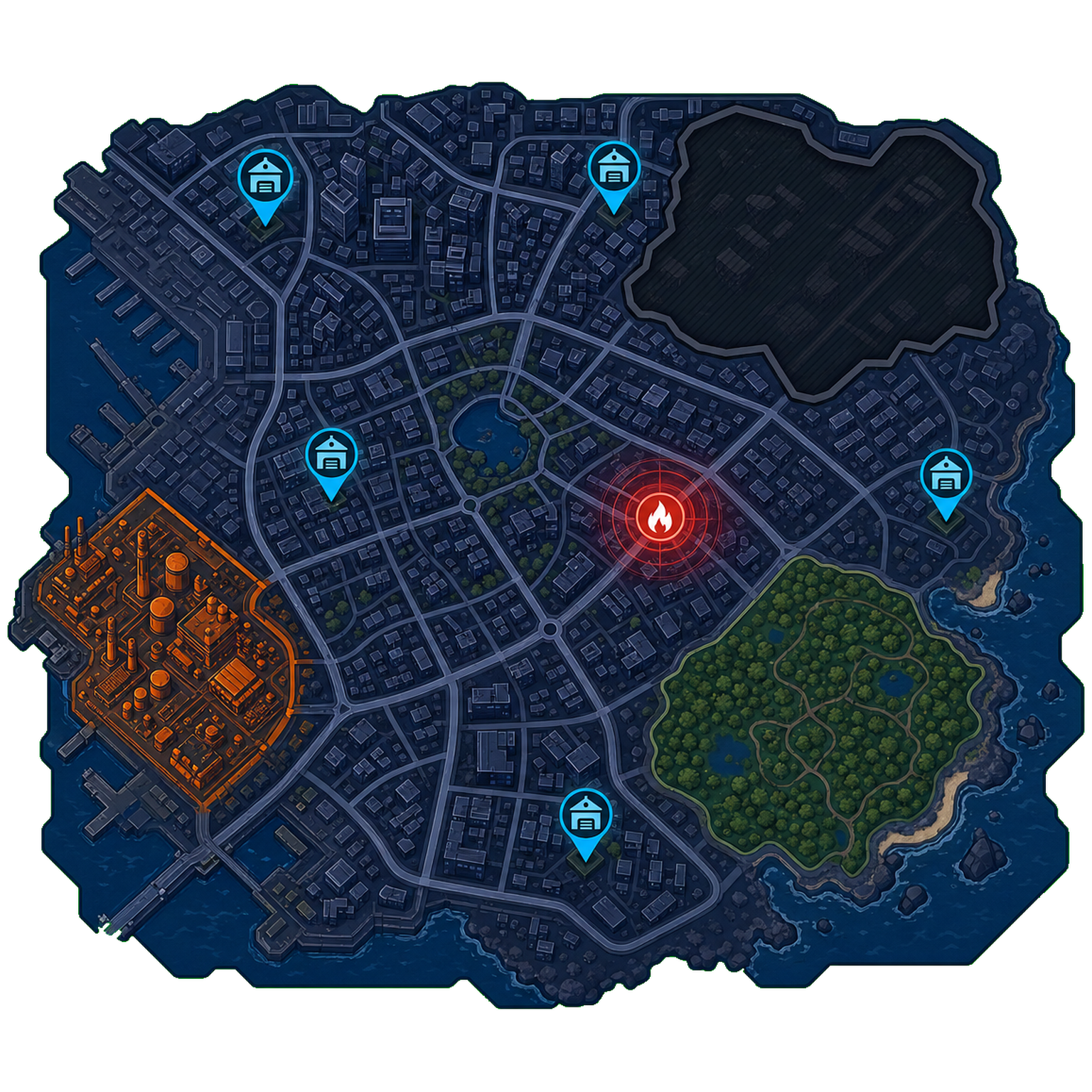 City map from Fire Dispatch